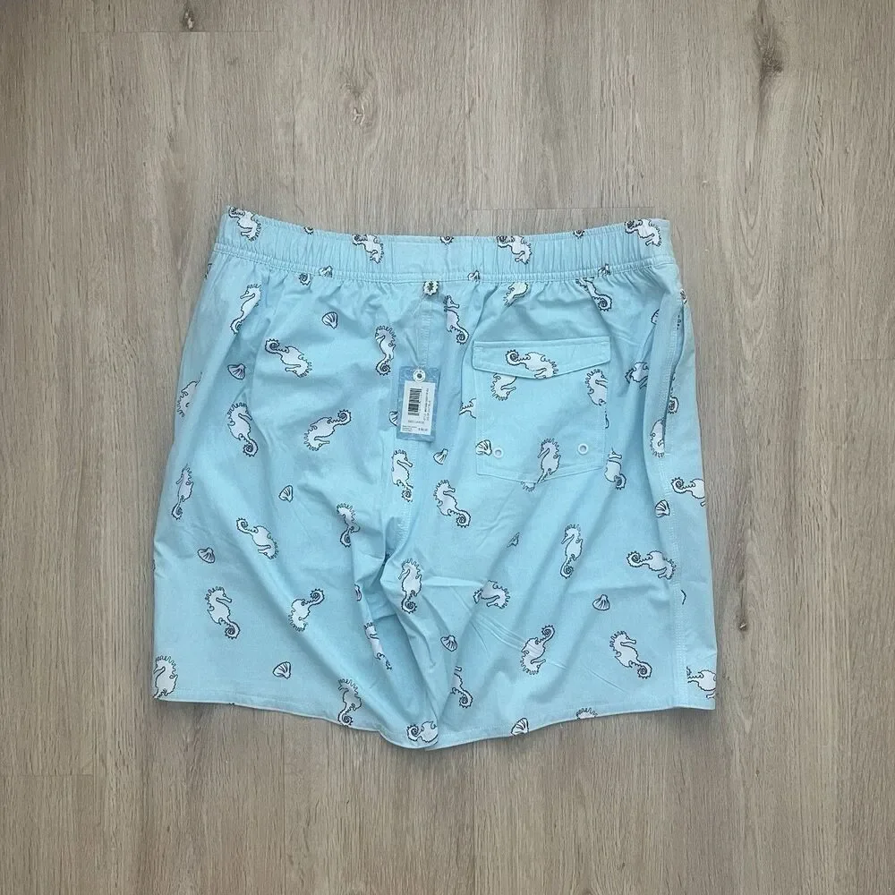 NEW Johnnie-O Swim Shorts Gulf Blue Swim Trunks Men's XXL Blue AOP SeaLion